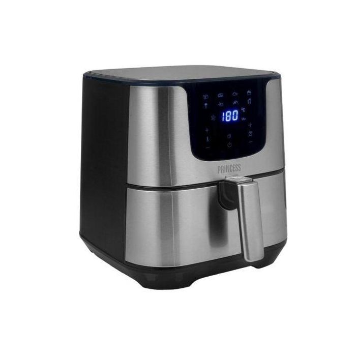 Princess 182060 Freidora de Aire Airfryer Deluxe Digital XXL, 5.5L, 1700W, Sin Aceite, 8 Programas, Acero Inox