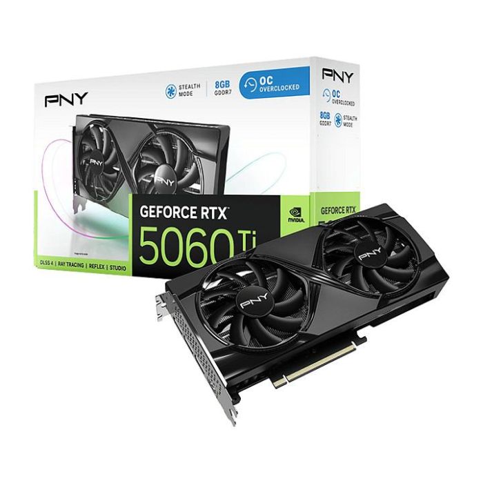 PNY Tarjeta Gráfica RTX 5060 Ti 8GB GDDR7 Overclocked 9