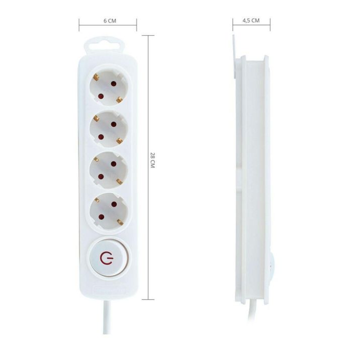 Regleta Enchufes 4 Tomas con interruptor TM Electron 250 V 2