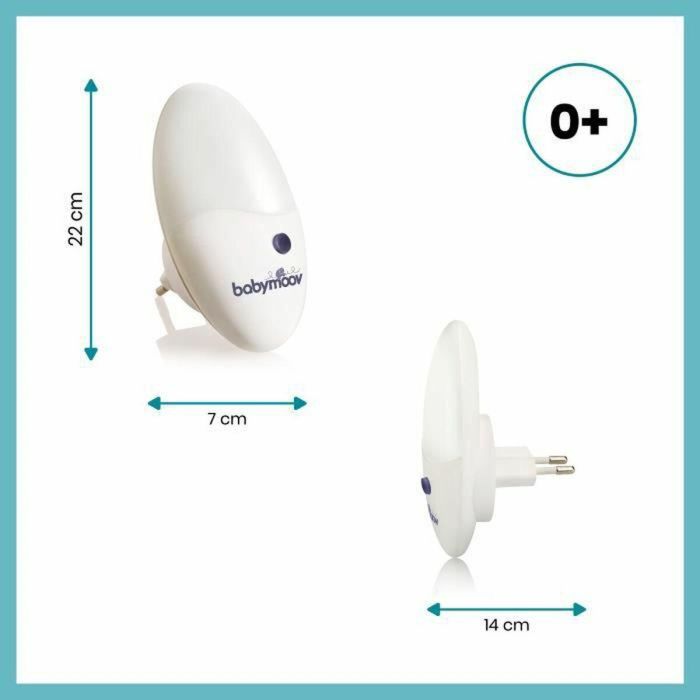 Babymoov Aplique LED Blanco Natural 2 Niveles Intensidad Luz Enchufe Giratorio 90° Bajo Consumo Ecológico No Calienta 1