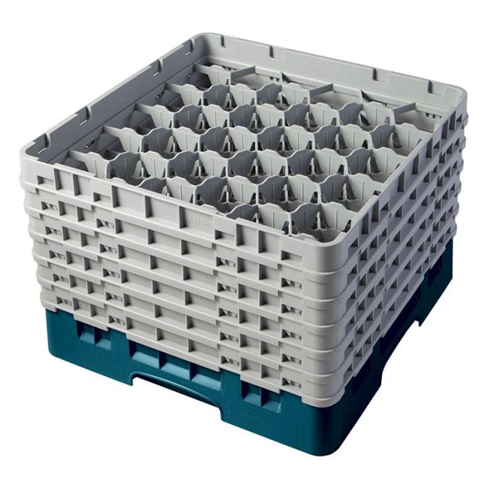 CAMBRO - 30S1114-414 - Cesta de lavado 30 comp. 6 alturas - 7,84 cm Ø máx. - alt. máx. 29,9 cm - 50 x 50 x 34,9 cm - Cerceta