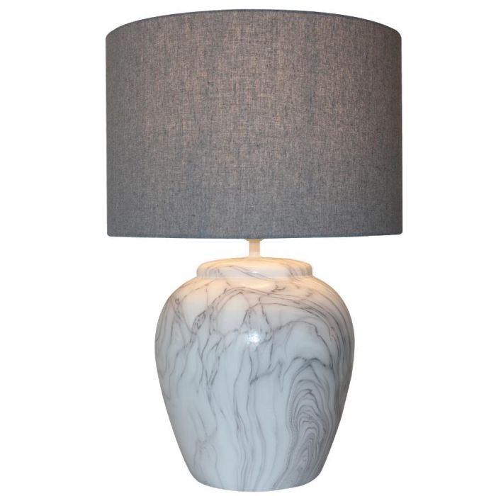 Lampara Sobremesa Moderno DKD Home Decor Blanco Gris 38 x 58 x 38 cm