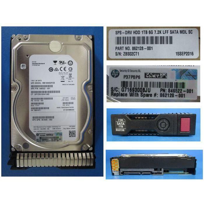 Hewlett Packard Enterprise 1TB, 3.5", SATA III, 7.2K rpm, LFF, SC, MDL 1