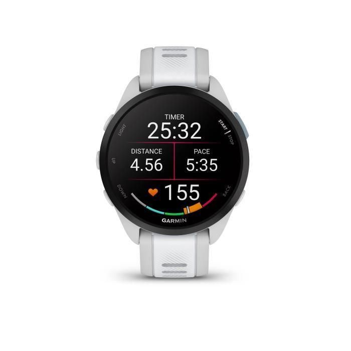 Garmin GAR1709167173226 Reloj GPS Inteligente Forerunner 165, Pantalla 1.2", Blanco con Pulsera Blanca y Gris Claro 1