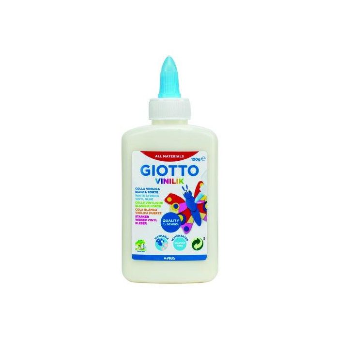Giotto Cola Blanca Vinílica 120 gr con Aplicador - Alto Poder Adhesivo para Papel, Cartón, Madera y Más