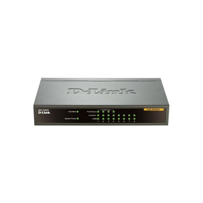 D-Link Switch DES-1008PA 8 Puertos Fast Ethernet No Administrado con 4 Puertos PoE 15W 0 D-Link Switch DES-1008PA 8 Puertos Fast Ethernet No Administrado con 4 Puertos PoE 15W 0