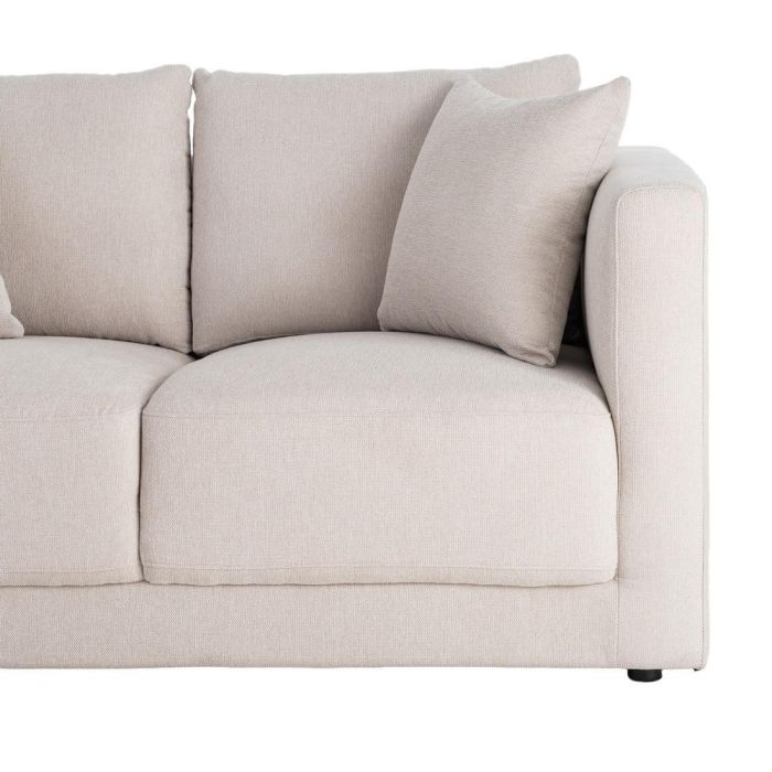 Sofá 2 Plazas Crema Tejido-Madera 165 X 96 X 86 cm