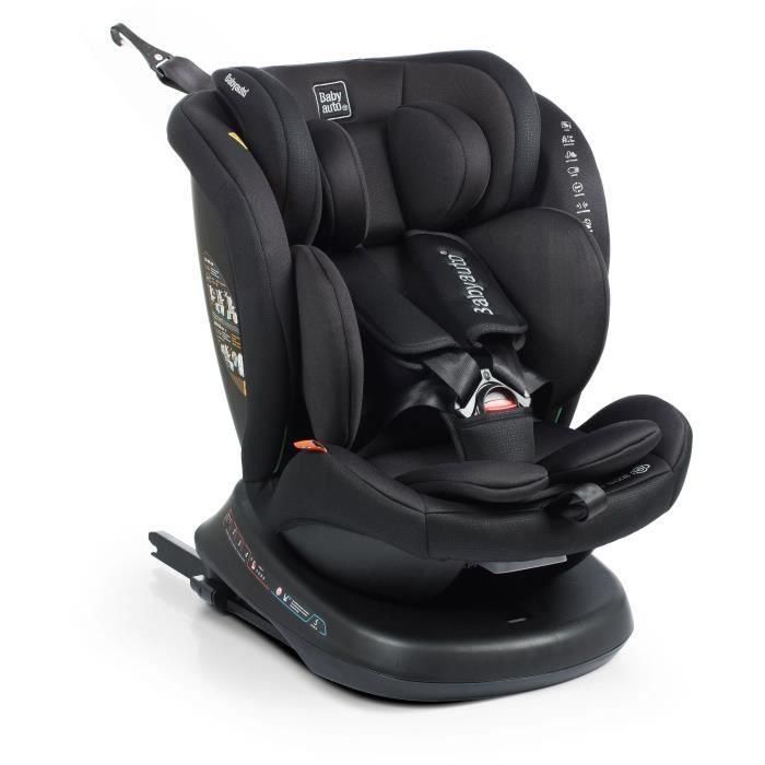 Babyauto BAB8435593703359 Silla de coche Rodia Grupo 0/1/2/3 I-Size Plus Isofix Giratoria Reclinable Reductor Negro 1