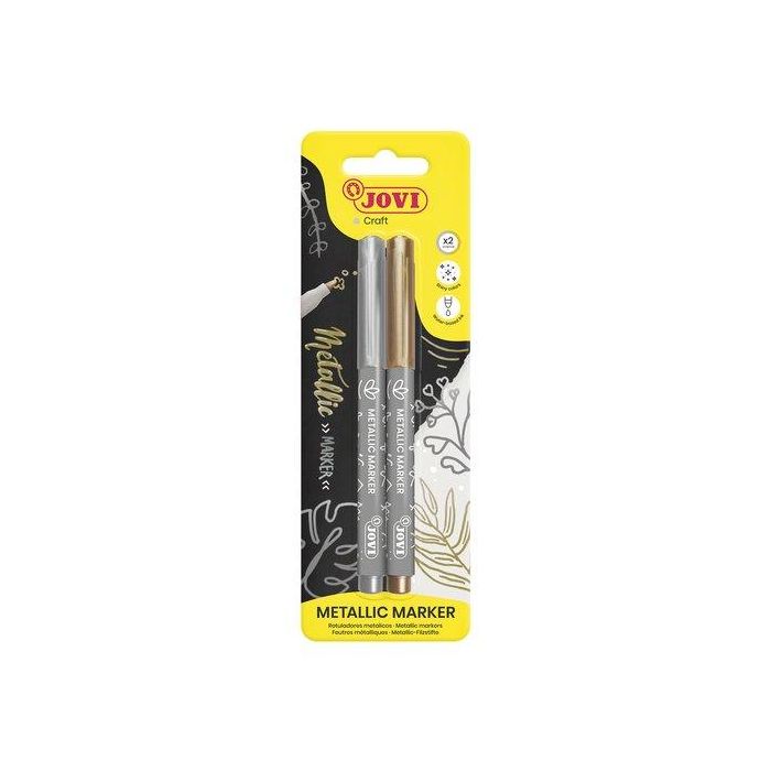 Rotulador Fibra Jovi Decor Metalic Blister De 2 (Oro Y Plata)