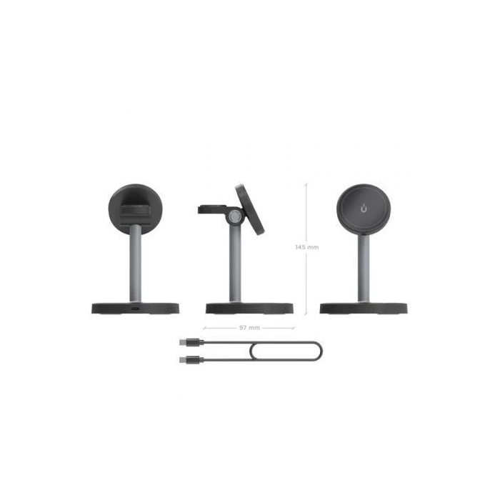 AISENS ASCH-15W3WC066-BK Cargador Inalámbrico 3 en 1 de 15W para Smartphone, Apple Watch y Auriculares, Negro 3