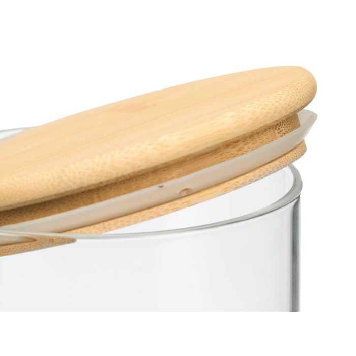 Tarro de Vidrio Borosilicato con Tapa de Bambú 800 ml Vivalto - 32x12x21 cm (12 Unidades) 3 Tarro de Vidrio Borosilicato con Tapa de Bambú 800 ml Vivalto - 32x12x21 cm (12 Unidades) 3