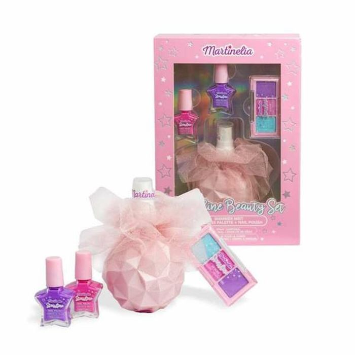 Set de belleza martinelia starshine body mist beauty. incluye esmaltes de uñas paleta de brillo de labios en 3 colores 22x15x7,5 cm Set de belleza martinelia starshine body mist beauty. incluye esmaltes de uñas paleta de brillo de labios en 3 colores 22x15x7,5 cm
