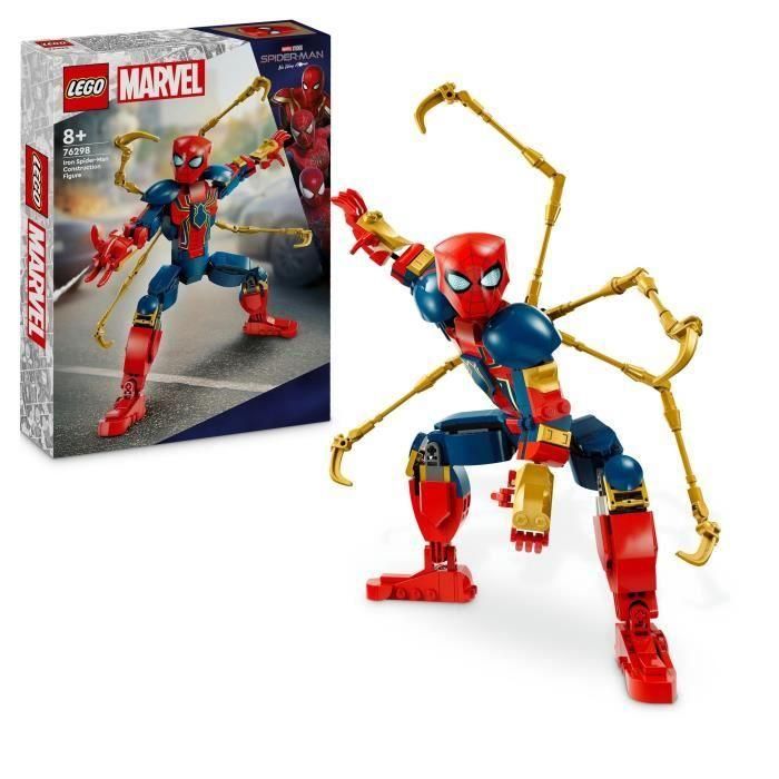LEGO 76298 Marvel Iron Spider-Man Figura para Construir, Set de Juego de Construcción y Rol para Niños