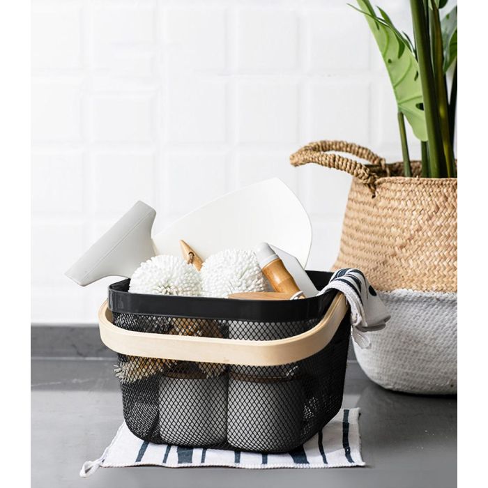 Cesta Organizador Maison con Asa de Madera - Confortime (6 Unidades) 1 Cesta Organizador Maison con Asa de Madera - Confortime (6 Unidades) 1