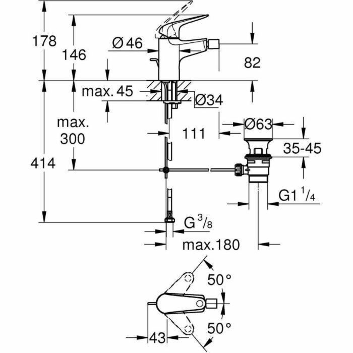 Grohe 24332001 Mezclador Monomando de Bidé Swift, Cromo, con Rótula, Ahorro de Agua 1 Grohe 24332001 Mezclador Monomando de Bidé Swift, Cromo, con Rótula, Ahorro de Agua 1