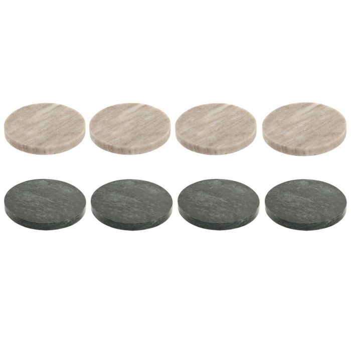 DKD Home Decor Posavasos Mármol Moderno, Colección Marmol 2025, Verde Beige, Set de 4, 10x10x5 cm, Apto Lavavajillas 3