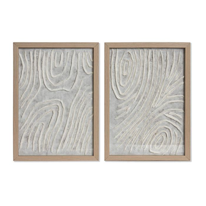 Cuadro Scandi DKD Home Decor Blanco Natural 2 x 35 x 25 cm Set de 2 Cuadro Scandi DKD Home Decor Blanco Natural 2 x 35 x 25 cm Set de 2