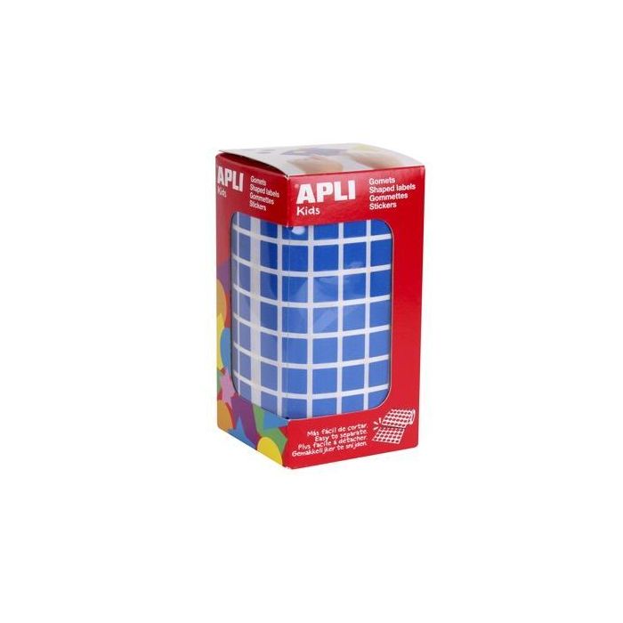 Apli Gomets Cuadrados 10 mm Rollo Azul -Rollo 6372 Unidades- Apli Gomets Cuadrados 10 mm Rollo Azul -Rollo 6372 Unidades-