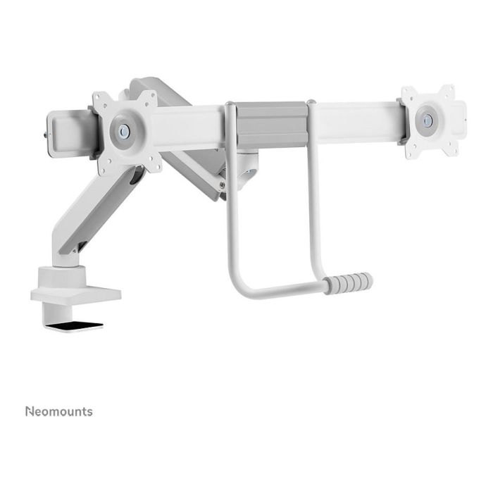 Neomounts Brazo de Monitor para 2 Pantallas DS75-450WH2, 17-32 Pulgadas, 8kg por Pantalla, Resorte de Gas, Blanco