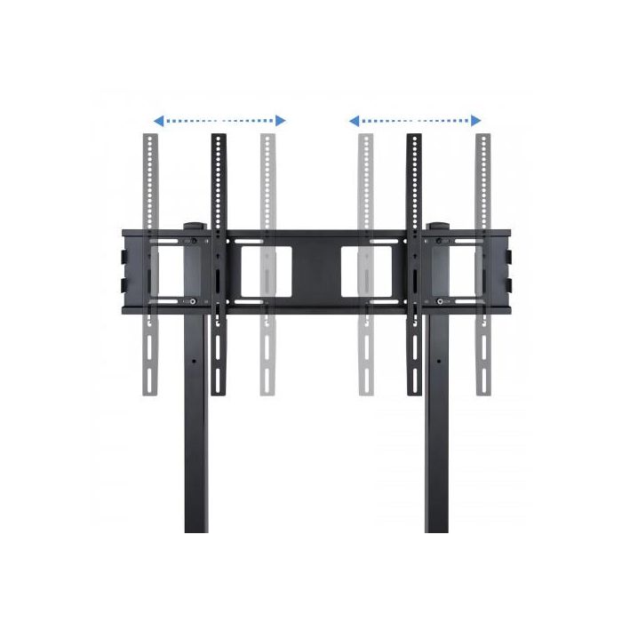 Tooq Soporte TV suelo con ruedas para pantallas de 37" a 100", hasta 150 kg, ajuste de altura, negro 5