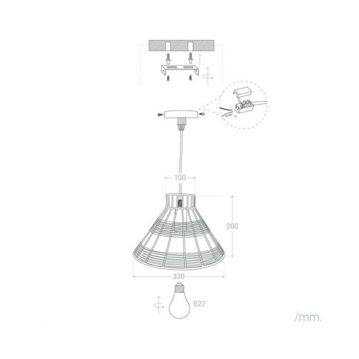 SKD-P80011 Lámpara Colgante Milton Keynes - Diseño Elegante con Cable Ajustable, compatible con Bombilla LED E27, perfecta para Salón, Comedor, Dormitorio 6 SKD-P80011 Lámpara Colgante Milton Keynes - Diseño Elegante con Cable Ajustable, compatible con Bombilla LED E27, perfecta para Salón, Comedor, Dormitorio 6