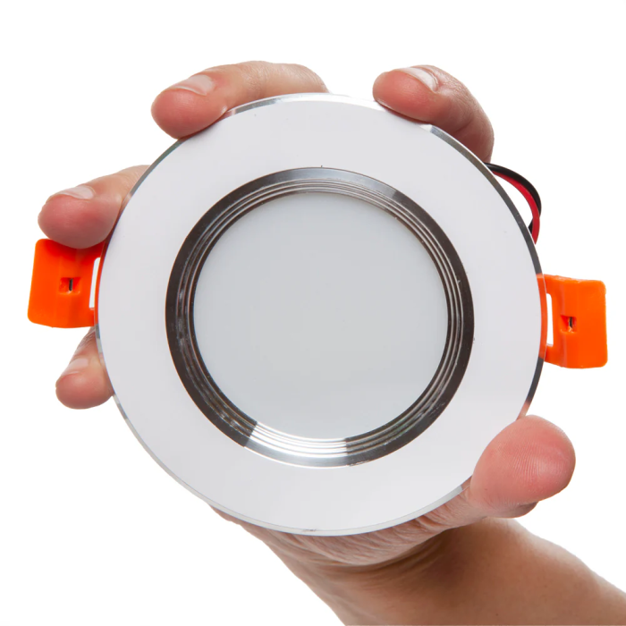 Foco Downlight LED 5W 400Lm 4200ºK Aro Plateado PCE-DL5W-P-W 40.000H 2