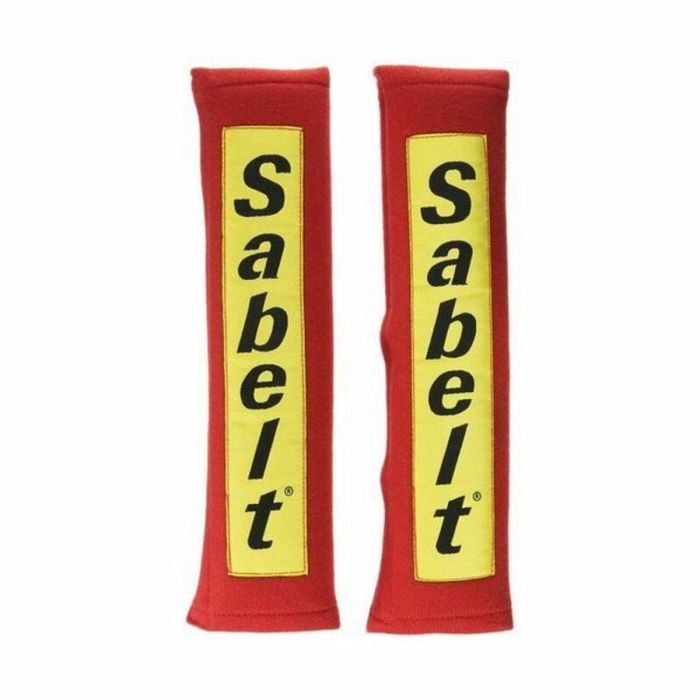 Sabelt SB450040/S Almohadillas para Cinturón de Seguridad 2" Velcro Rojo, Felpa de Alta Calidad, Suaves y Cómodas