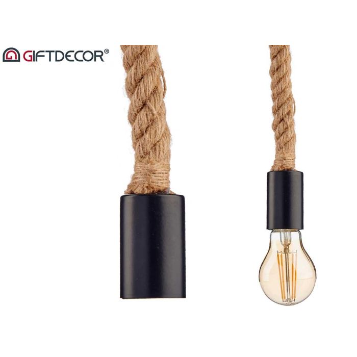 Lampara Colgante Cuerda Color Natural Giftdecor 9X103CM (12 Unidades) 1 Lampara Colgante Cuerda Color Natural Giftdecor 9X103CM (12 Unidades) 1