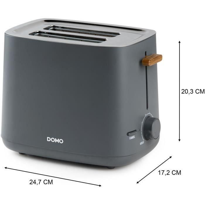 Tostadora eléctrica - DOMO - DO965T - 1000 W - 2 ranuras - Negra 2 Tostadora eléctrica - DOMO - DO965T - 1000 W - 2 ranuras - Negra 2