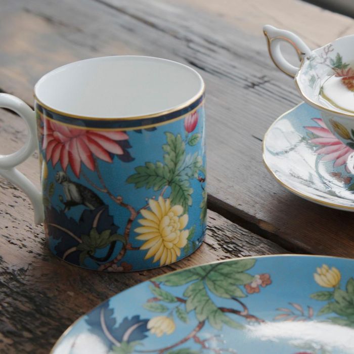 Wedgwood Taza Wonderlust 280 Ml Sapphire Garden (4 Unidades) Con Franjas de Oro de 22 Quilates 3