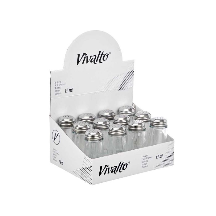 Salero Cristal Conico Vivalto 5X10CM (48 Unidades) 2 Salero Cristal Conico Vivalto 5X10CM (48 Unidades) 2