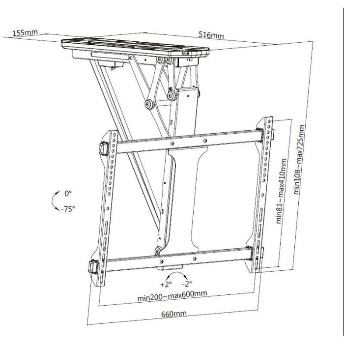 Equip Soporte Techo Motorizado para TV de 32" a 70", Control Remoto Incluido, Carga Máx. 35Kg, Compatibilidad VESA Amplia 9 Equip Soporte Techo Motorizado para TV de 32" a 70", Control Remoto Incluido, Carga Máx. 35Kg, Compatibilidad VESA Amplia 9