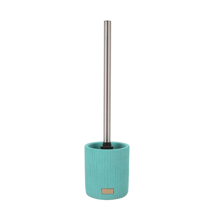 DKD Home Decor Escobillero de Baño para Inodoro Urban, color Verde Menta, de Cemento y Acero Inoxidable con medidas 10x36x10 cm y 0.63 kg