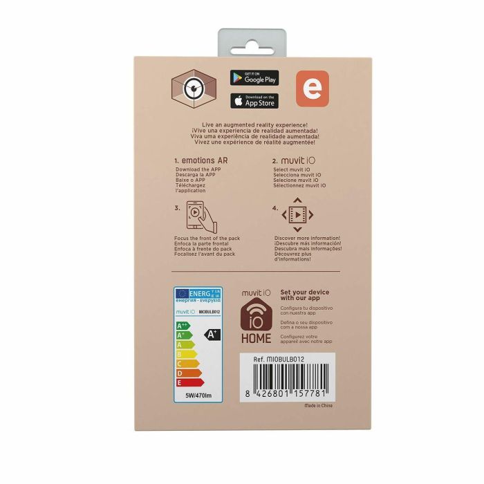 muvit iO bombilla inteligente Filamentos Globo pequeña E27/ 5W/470lm Ambar D80 H120 (Tasa RAEE incl) 17