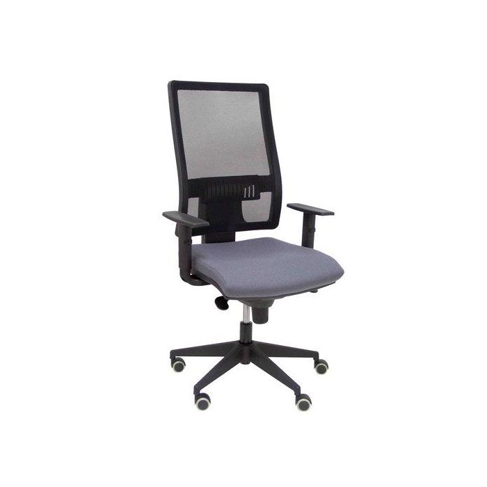 Silla Piqueras Y Crespo Horna Brazos Regulables Mecanismo Sincro Altura Y Apoyo Lumbar Regulable Rueda Parquet Respaldo Malla Negra Transpirable Y Asiento Tapizado Bali Gris Oscuro