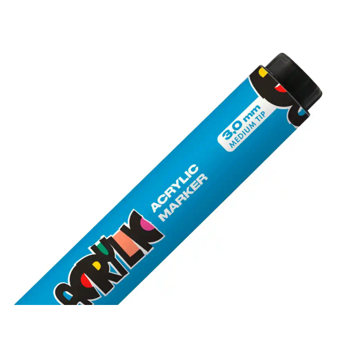 Liderpapel Rotulador Acrílico Base Agua Todo Tipo de Superficie, Punta Redonda 3 mm, Azul Claro 3 Liderpapel Rotulador Acrílico Base Agua Todo Tipo de Superficie, Punta Redonda 3 mm, Azul Claro 3