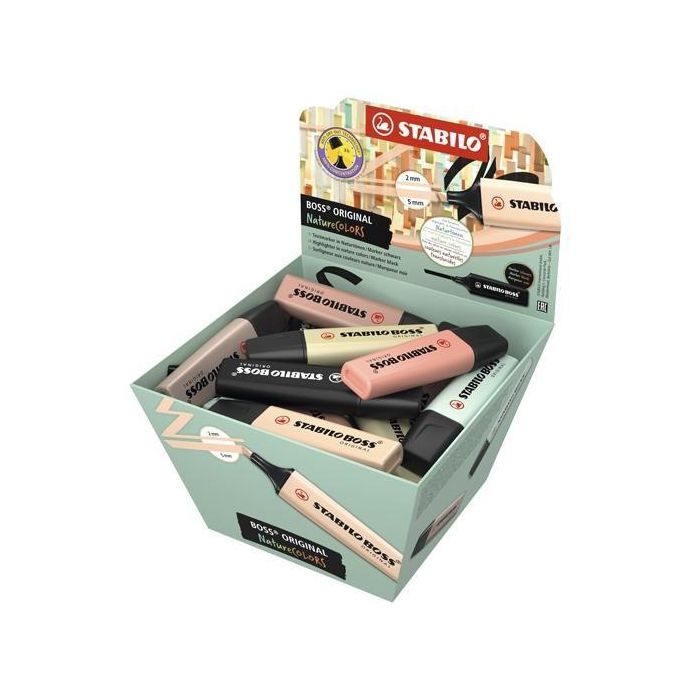 Stabilo Boss 70 Rotulador Fluorescente Pastel Nature Colors Punta Biselada Trazo 2-5mm Expositor 30 Unidades Colores Surtidos Stabilo Boss 70 Rotulador Fluorescente Pastel Nature Colors Punta Biselada Trazo 2-5mm Expositor 30 Unidades Colores Surtidos