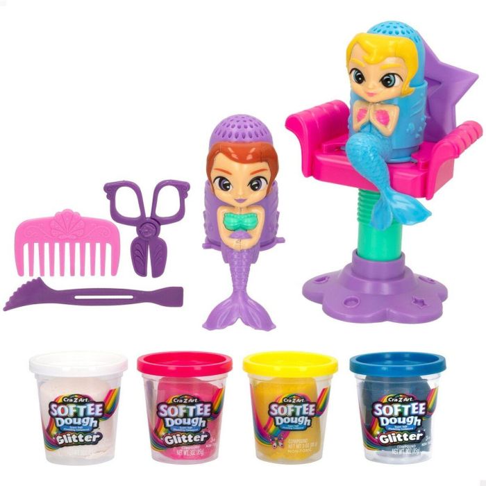 Juego de Plastilina Cra-Z-Art Softee Dough Pelo sirenas (4 Unidades) 6 Juego de Plastilina Cra-Z-Art Softee Dough Pelo sirenas (4 Unidades) 6