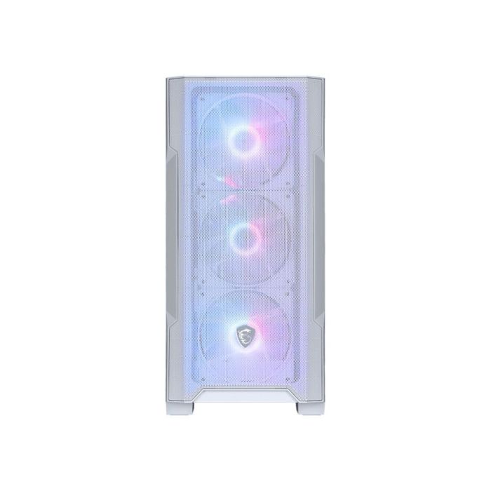 MSI MAG Forge M100R Caja PC Gaming Midi Tower Micro-ATX Mini-ITX con Ventana Vidrio Templado Iluminación RGB y Filtro Polvo Transparente Blanca 1