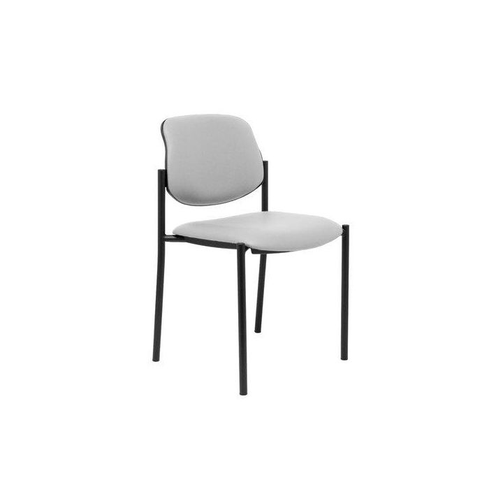 Silla Piqueras Y Crespo Villalgordo Confidente Chasis Negro Asiento Y Respaldo Tapizados Similpiel Gris