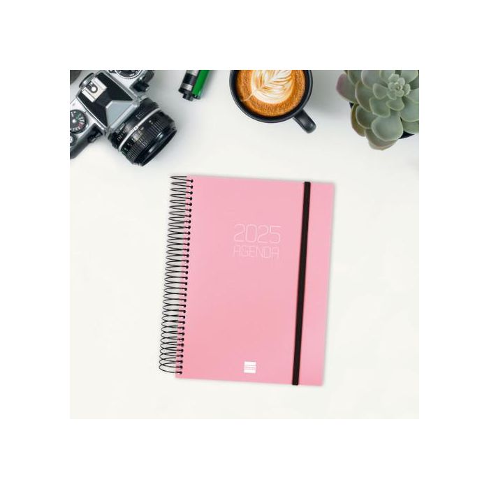 Finocam Agenda Anual Opaque Espiral E10-155x212 mm 1Dp Rosa 2025 1