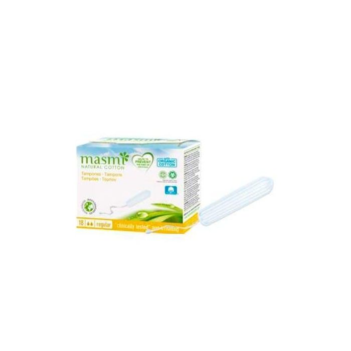 MASMI Tampones Digital Regular 18 Unidades - Puro Algodón Ecológico Certificado, Vegano, Sin Cloro