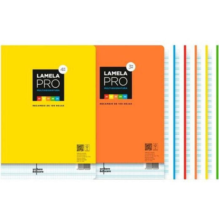 Hojas de repuesto Lamela Multicolor A4 100 Hojas 3 mm (5 Unidades) 1 Hojas de repuesto Lamela Multicolor A4 100 Hojas 3 mm (5 Unidades) 1