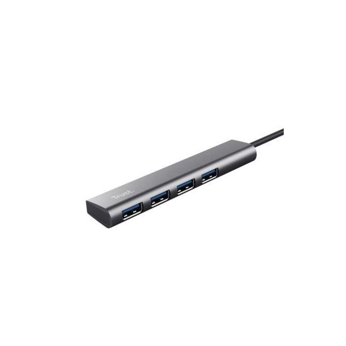 Hub Trust Halyx 4 Puertos Usb-A Conexion Usb-C Color Gris 2 Hub Trust Halyx 4 Puertos Usb-A Conexion Usb-C Color Gris 2