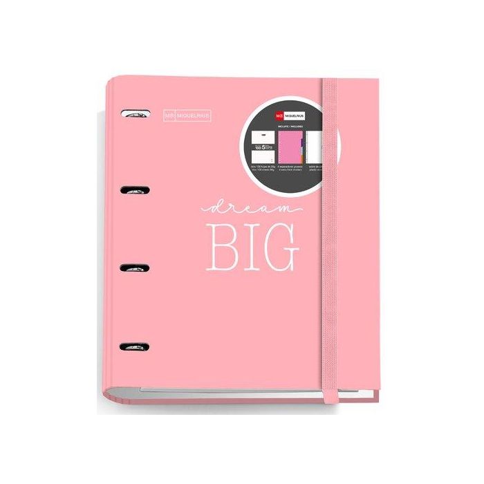 Carpebloc Miquelrius Messages Carton Forrado A4 4 An.Mixtas 35Mm Con Rec.100 Hj. 90 Gr. Rosa