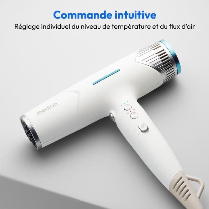 Secador de pelo - MEDION - MD19984 - 1500 W - 3 velocidades - 105 °C - Blanco 4