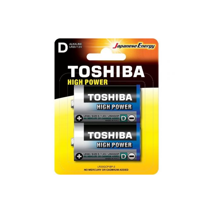 Pack de 2 Pilas D 2 Toshiba LR20/ 1.5V/ Alcalinas