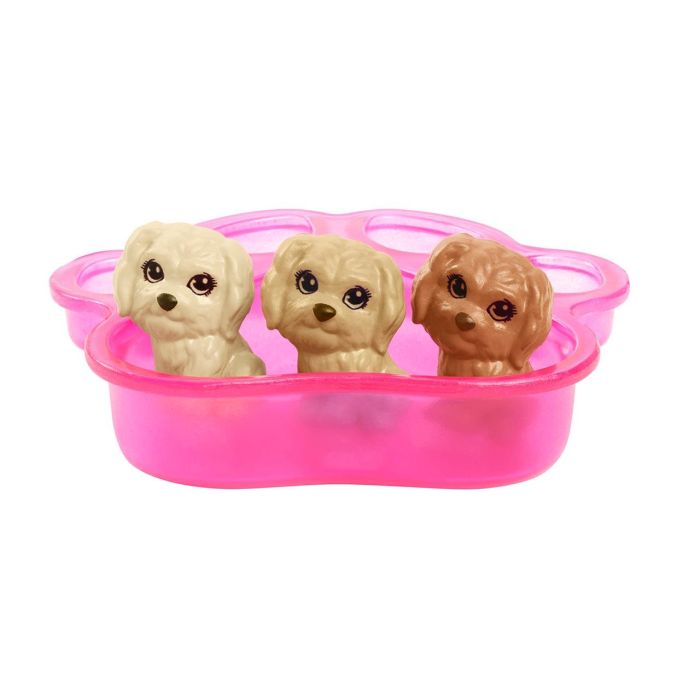 Barbie Hck75 Muñeca Rubia Perritos Recién Nacidos: Set Cuidado Mágico con Parto y 3 Cachorros Sorpresa que Revelan Marca de Nacimiento 4