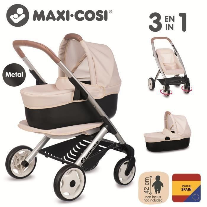 Smoby Cochecito + Silla de Paseo Maxi-Cosi Beige para Niños de 3 Años SMO3032162531228 4