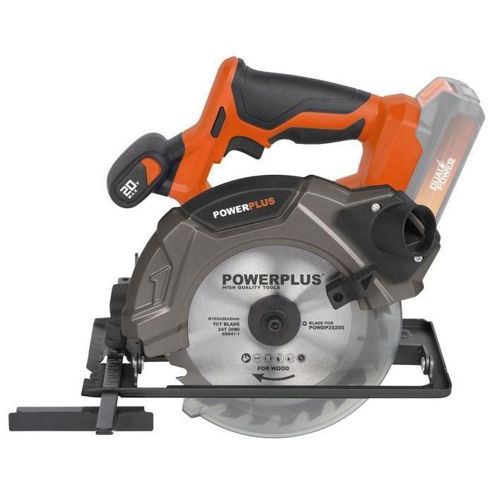 Sierra circular inalámbrica 20V 165 mm + 1x Blade 24D - Dual Power PowDP25200 - Entregado sin batería o cargador 2 Sierra circular inalámbrica 20V 165 mm + 1x Blade 24D - Dual Power PowDP25200 - Entregado sin batería o cargador 2